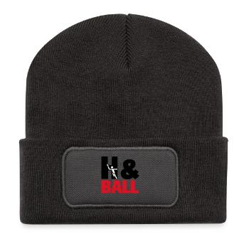 H&Ball par handballtrainer.de - Beanie recyclé à patch - charbon - Devant