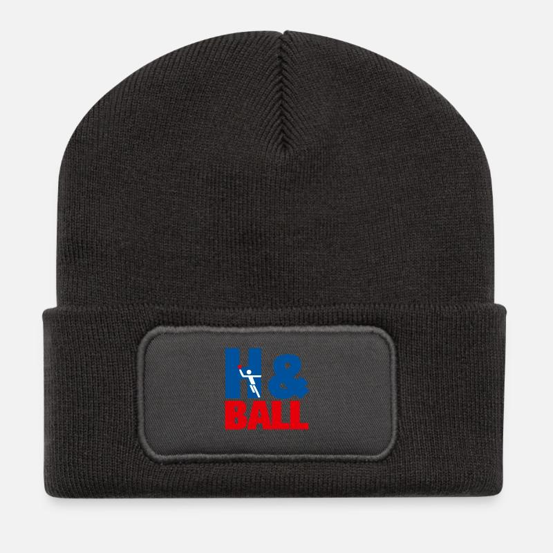 Graphismes sportifs de handball H&Ball - Beanie recyclé à patch - charbon