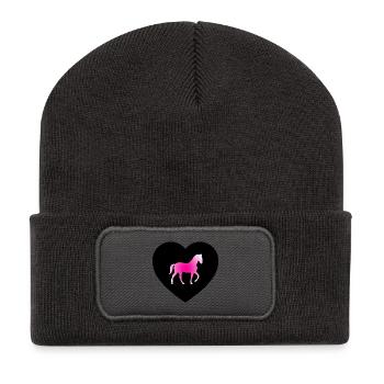 Chevaux - Beanie recyclé à patch - charbon - Devant