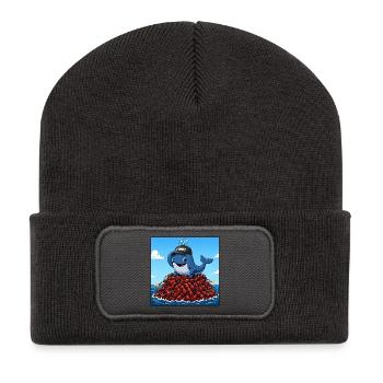 Timmy der Wal - Recycelte Patch Beanie - Dunkelgrau - Vorne