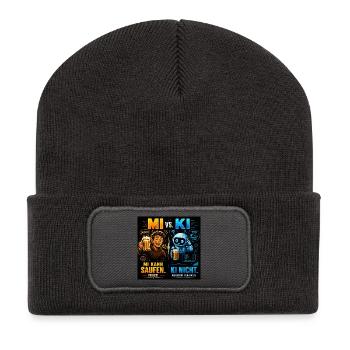 MI vs KI – Prost statt Prompt - Recycelte Patch Beanie - Dunkelgrau - Vorne