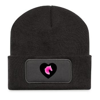 Chevaux - Beanie recyclé à patch - charbon - Devant