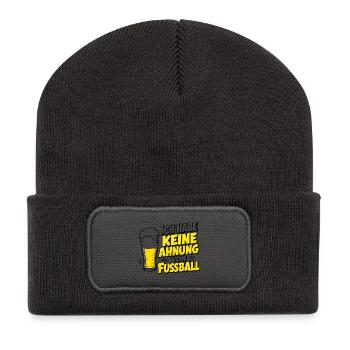Keine Ahnung von Fußball Bier - Recycelte Patch Beanie - Dunkelgrau - Vorne
