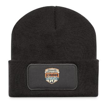 Alter Mann mit Schraubenschlüssel Badge - Recycelte Patch Beanie - Dunkelgrau - Vorne