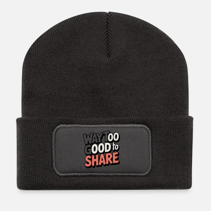 Way-too-good-to-share - Recycled Patch Beanie - dark grey