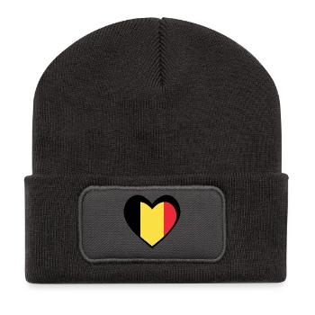 Black Heart Belgium Elegant Style of the Belgian Flag - Recycled Patch Beanie - dark grey - Front