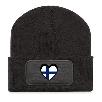 Suomi Musta Sydän – Rakkaus Suomeen - Recycled Patch Beanie - dark grey - Front