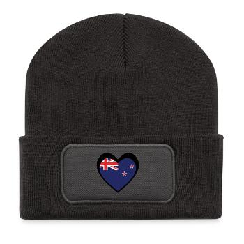 Ngākau Pango Aotearoa - Beanie recyclé à patch - charbon - Devant
