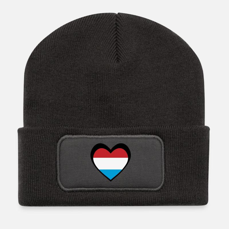 Schwaarzt Häerz Lëtzebuerg - Beanie recyclé à patch - charbon