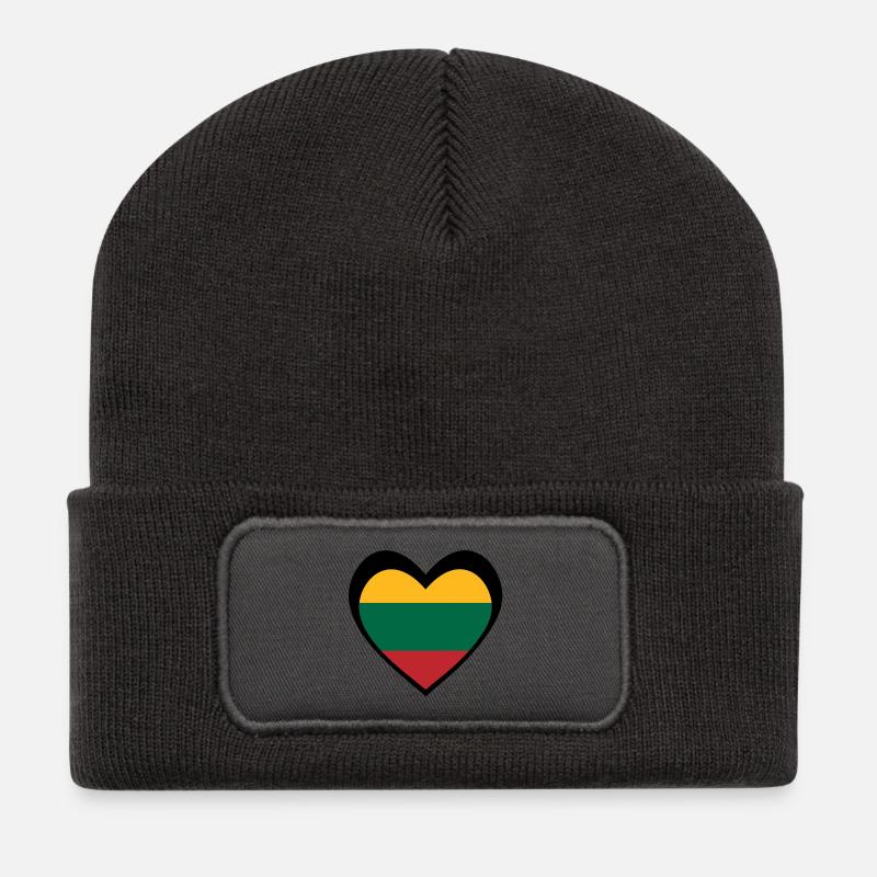 Juoda Širdis Lietuva - Recycelte Patch Beanie - Dunkelgrau