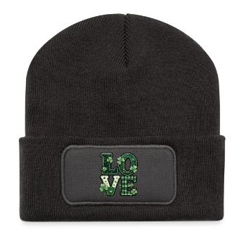 Love St Patrick's Day - Recycled Patch Beanie - dark grey - Front
