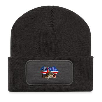 Iceland Cod Fishing - Recycled Patch Beanie - dark grey - Front