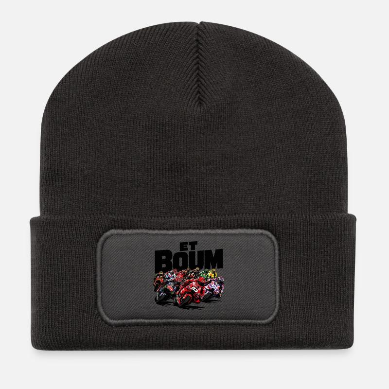 ET BOUM - Beanie recyclé à patch - charbon