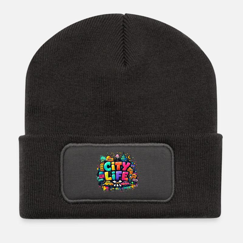 City_Life - Recycled Patch Beanie - dark grey