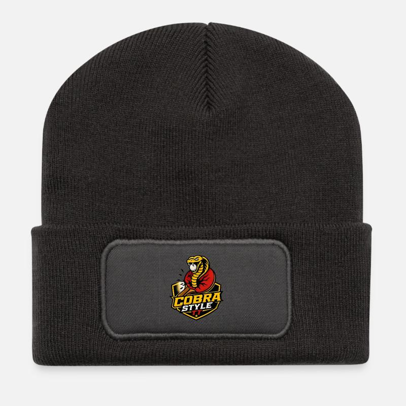 Cobra Style Table Tennis - Beanie recyclé à patch - charbon