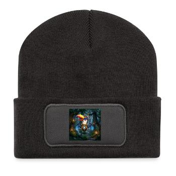Toucan mécanique de la jungle lumineuse - Beanie recyclé à patch - charbon - Devant