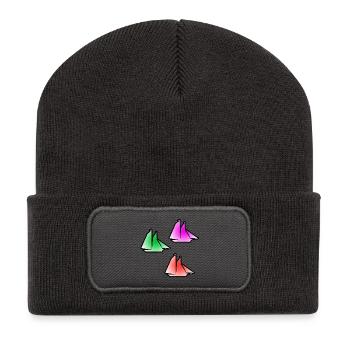 Voile - Beanie recyclé à patch - charbon - Devant