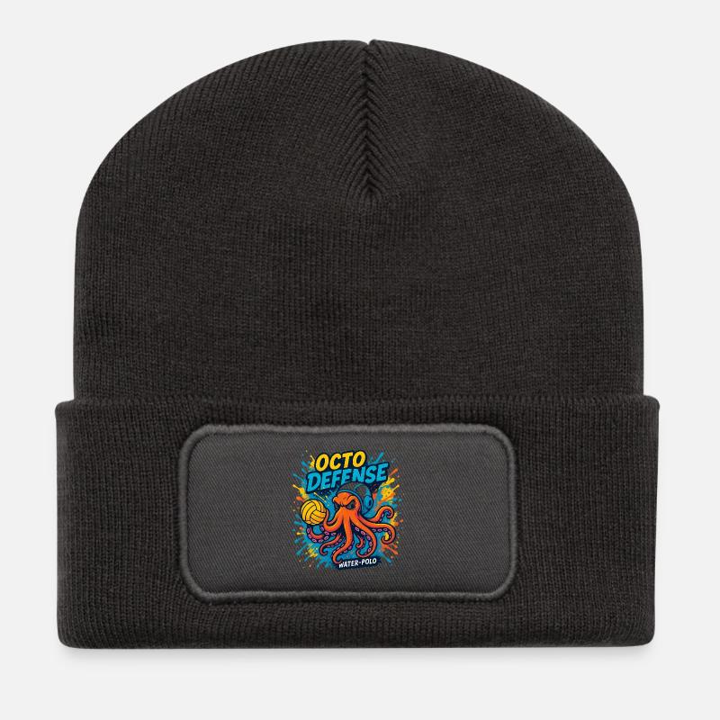 OctoDefense Wasserball - Recycelte Patch Beanie - Dunkelgrau