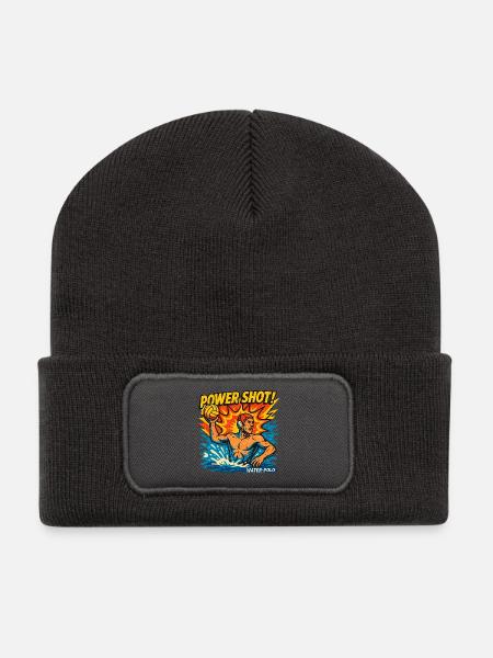 Retro Water Polo Power Shot - Recycled Patch Beanie - dark grey