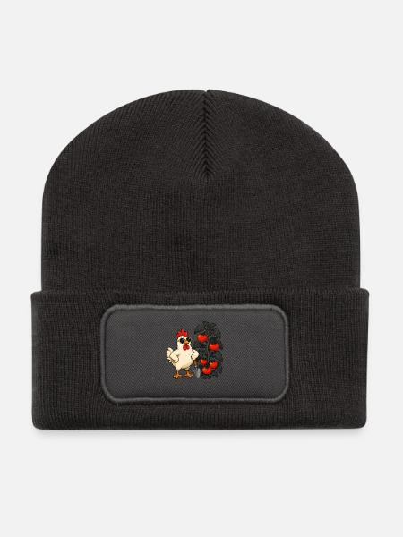 Jardinier de poulets Tomate Humour de jardin de poules - Beanie recyclé à patch - charbon
