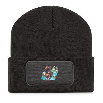 Coastal Adventure Goat - Recycled Patch Beanie - dark grey - Front
