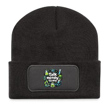 Talk Nerdy to Me Design - Recycled Patch Beanie - dark grey - Front