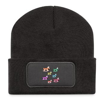 Chevaux - Beanie recyclé à patch - charbon - Devant