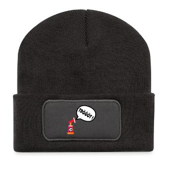 Fußball Stadion Tröte - Recycelte Patch Beanie - Dunkelgrau - Vorne