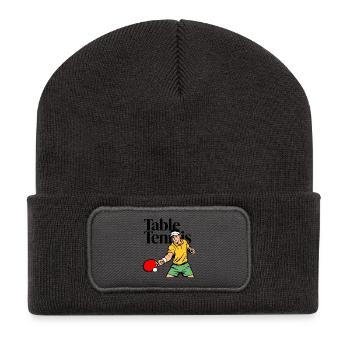 Tischtennis - Recycelte Patch Beanie - Dunkelgrau - Vorne