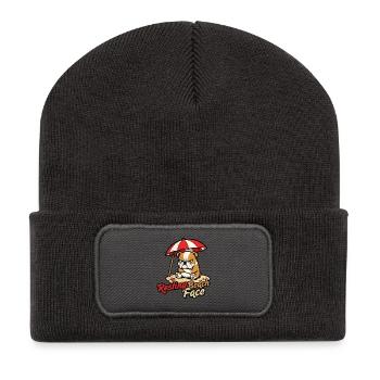 Resting Beach Face Lustiger Bulldoggensommer - Recycelte Patch Beanie - Dunkelgrau - Vorne