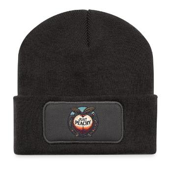 Just Peachy Retro Peach Tee - Recycled Patch Beanie - dark grey - Front