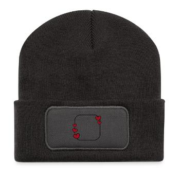 Heart Frame - Recycled Patch Beanie - dark grey - Front
