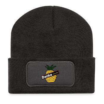 Danke fürs Nichts Ananas Humor - Recycelte Patch Beanie - Dunkelgrau - Vorne