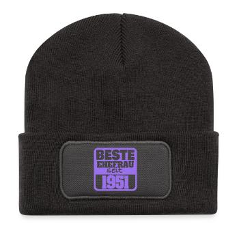 Verliebt 1951 - Recycelte Patch Beanie - Dunkelgrau - Vorne