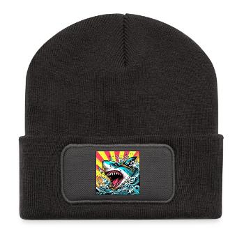 Shark - Recycled Patch Beanie - dark grey - Front