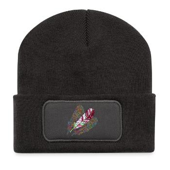 Feder - Recycelte Patch Beanie - Dunkelgrau - Vorne