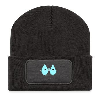 Gouttes d’eau parfaitement cohérentes - Beanie recyclé à patch - charbon - Devant