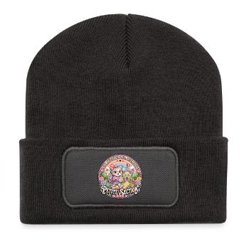 Chaton Maternelle Petite Section Fille - Beanie recyclé à patch - charbon - Devant