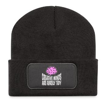 Creative Minds Are Rarely Tidy Funny Creative Logo - Recycled Patch Beanie - dark grey - Front