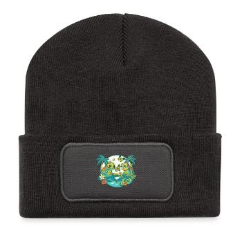 Caméléons Papillons – Le Monde se Colore - Beanie recyclé à patch - charbon - Devant