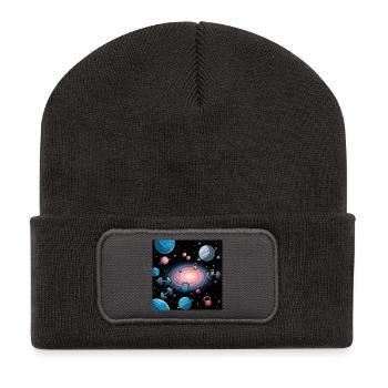 GIDAGI Men's Fitness Cartoons Kollektion - Recycelte Patch Beanie - Dunkelgrau - Vorne