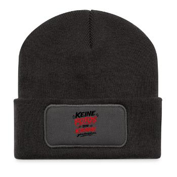 Keine Fotos Bin Krank geschrieben  - Recycelte Patch Beanie - Dunkelgrau - Vorne