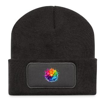 digitale_explosion - Recycelte Patch Beanie - Dunkelgrau - Vorne