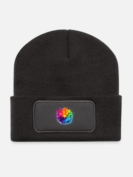 digitale_explosion - Recycelte Patch Beanie - Dunkelgrau