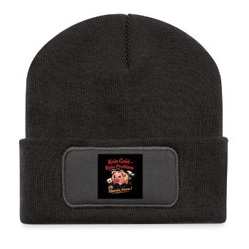 Kein Geld – Kein Problem Hausbau - Recycelte Patch Beanie - Dunkelgrau - Vorne
