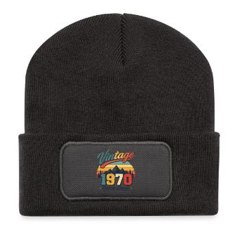 Cadeau D'anniversaire Vintage 1970 Édition Limitée - Beanie recyclé à patch - charbon - Devant