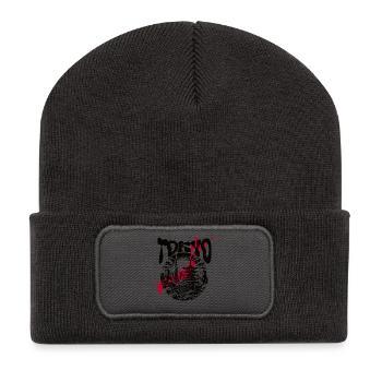 Japan Tokio Design – Skyline & Traditionelle Kunst - Recycelte Patch Beanie - Dunkelgrau - Vorne