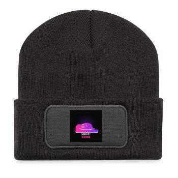 Street Kicks - Sneaker Streetwear Neon - Beanie recyclé à patch - charbon - Devant
