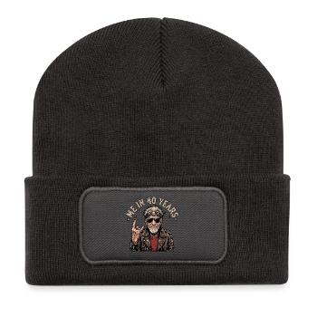 Rocker Forever - Beanie recyclé à patch - charbon - Devant