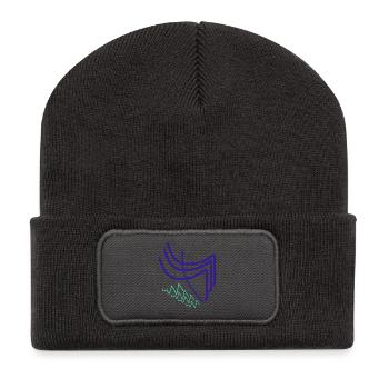 Harmonie abstraite - Beanie recyclé à patch - charbon - Devant